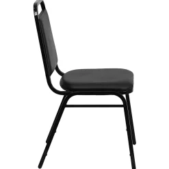 Flash Furniture HERCULES Series Trapezoidal-Back Stacking Banquet Chair With Thick Seat, Black
