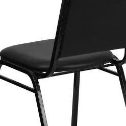 Flash Furniture HERCULES Series Trapezoidal-Back Stacking Banquet Chair With Thick Seat, Black