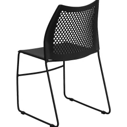 Flash Furniture HERCULES Series Stack Chairs, Black, Set Of 5 Chairs