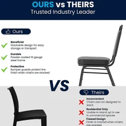 Flash Furniture HERCULES Series Full-Back Contoured Stack Chairs, Black/Silver, Set Of 5 Chairs