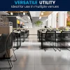 Flash Furniture HERCULES Series Sled-Base Stack Chair With Air-Vent Back, Black