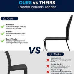 Flash Furniture HERCULES Series Sled-Base Stack Chair With Air-Vent Back, Black