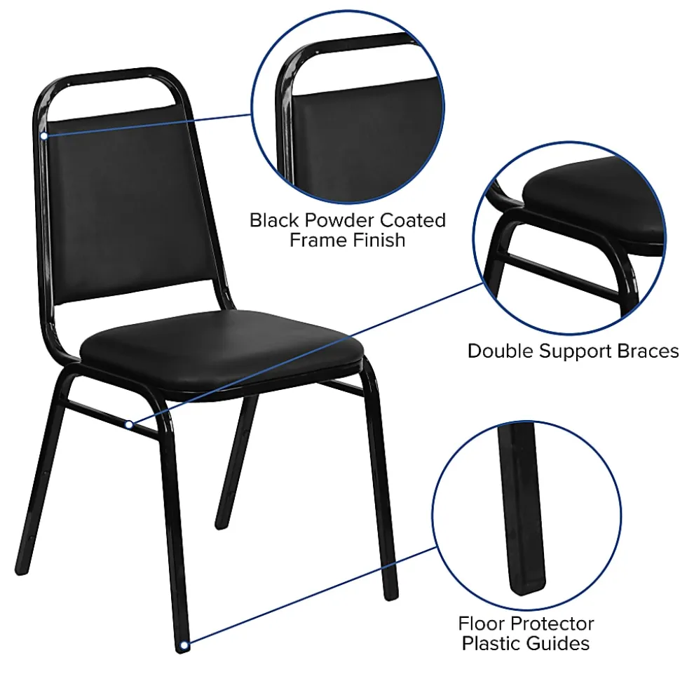 Flash Furniture HERCULES Series Crown-Back Stacking Banquet Chair, Silver/Navy