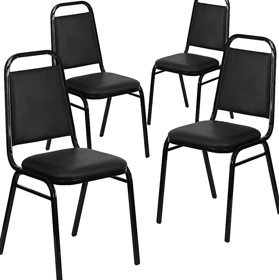Flash Furniture HERCULES Series Crown-Back Stacking Banquet Chair, Silver/Navy
