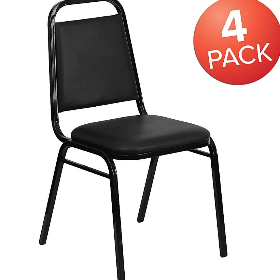 Flash Furniture HERCULES Series Crown-Back Stacking Banquet Chair, Silver/Navy