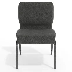 Flash Furniture HERCULES Series 21"W Stackable Church Chair, Dark Gray/Silvervein