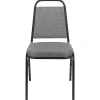 Flash Furniture HERCULES Series Trapezoidal-Back Stacking Banquet Chair With 2-1/2" Thick Seat, Gray/Silver