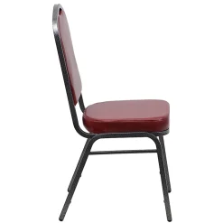 Flash Furniture HERCULES Series Crown Back Stacking Banquet Chair, Burgundy/Silver Vein