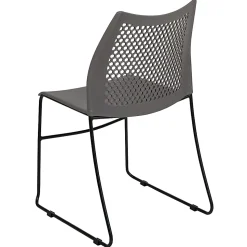 Flash Furniture HERCULES Series Sled-Base Stack Chair With Air-Vent Back, Gray