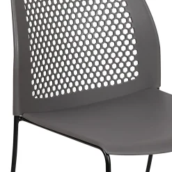 Flash Furniture HERCULES Series Sled-Base Stack Chair With Air-Vent Back, Gray