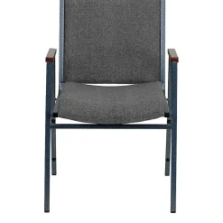 Flash Furniture HERCULES Series Crown Back Stacking Banquet Chair, Black/Silver Vein