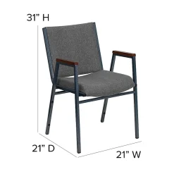 Flash Furniture HERCULES Series Crown Back Stacking Banquet Chair, Black/Silver Vein