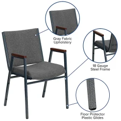 Flash Furniture HERCULES Series Crown Back Stacking Banquet Chair, Black/Silver Vein