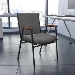 Flash Furniture HERCULES Series Crown Back Stacking Banquet Chair, Black/Silver Vein