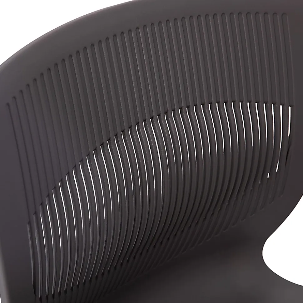 Flash Furniture HERCULES Series Commercial Grade 770-lb Capacity Ergonomic Stack Chairs With Lumbar Support, Gray/Silver, Set Of 5 Chairs