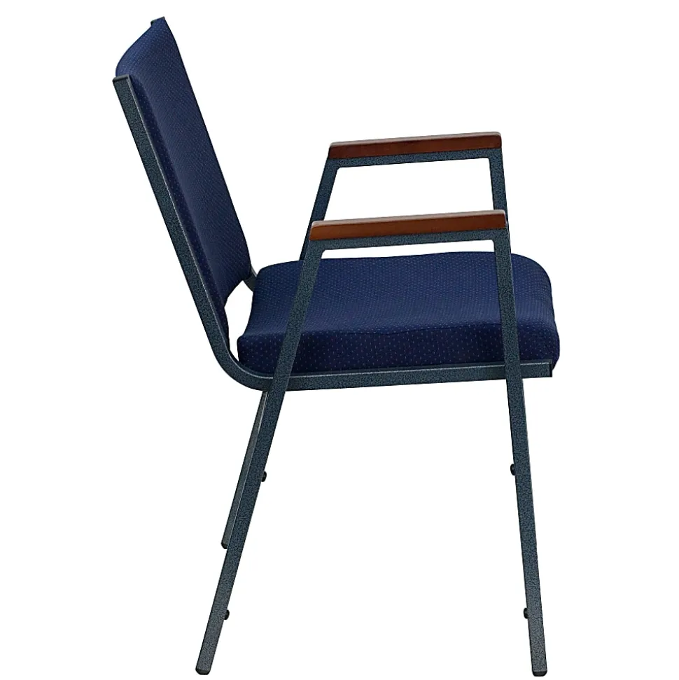 Flash Furniture HERCULES Series Full-Back Contoured Stacking Chair With Sled Base, Black/Silver