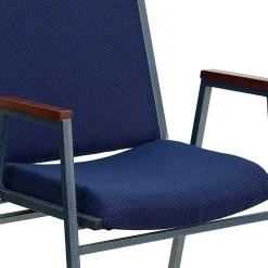 Flash Furniture HERCULES Series Full-Back Contoured Stacking Chair With Sled Base, Black/Silver