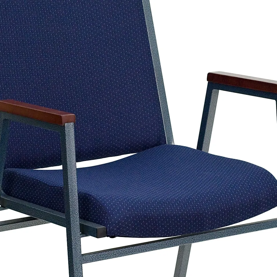 Flash Furniture HERCULES Series Full-Back Contoured Stacking Chair With Sled Base, Black/Silver