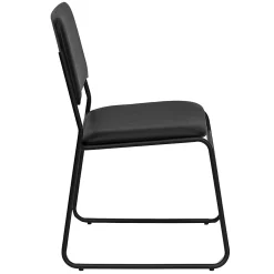 Flash Furniture HERCULES Series High-Density Stacking Chair With Sled Base, Vinyl Upholstery, Black