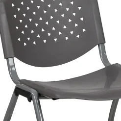 Flash Furniture HERCULES Series Plastic Stack Chairs, Gray, Set Of 5 Chairs