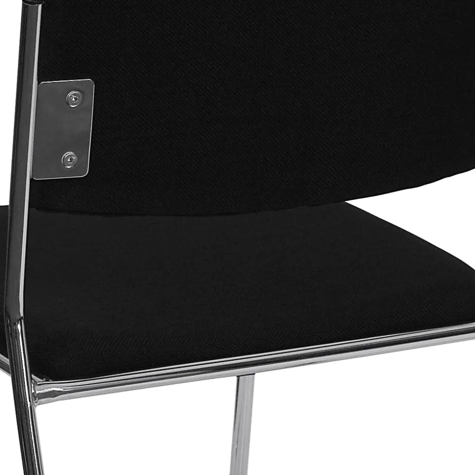 Flash Furniture HERCULES Series High-Density Stacking Chair With Sled Base, Black/Chrome