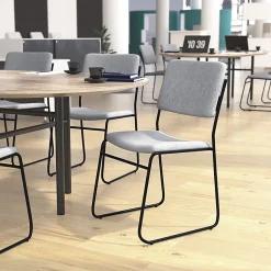 Flash Furniture HERCULES Series Stacking Chair With Sled Base, Gray/Black Frame