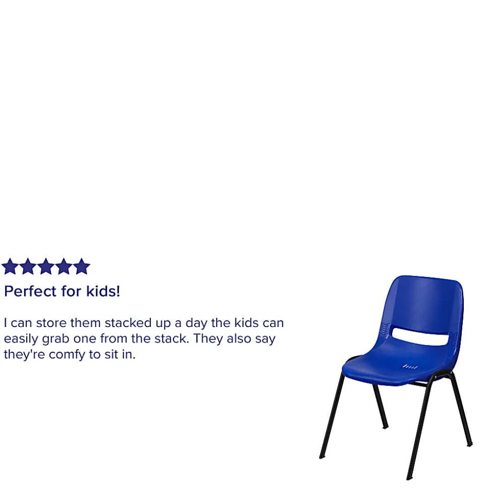 Flash Furniture HERCULES Series Ergonomic Shell Stack Chair, Blue/Black