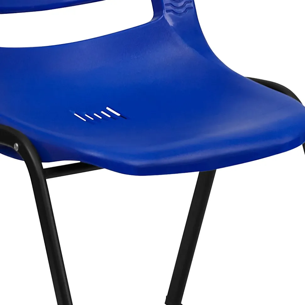Flash Furniture HERCULES Series Ergonomic Shell Stack Chair, Blue/Black