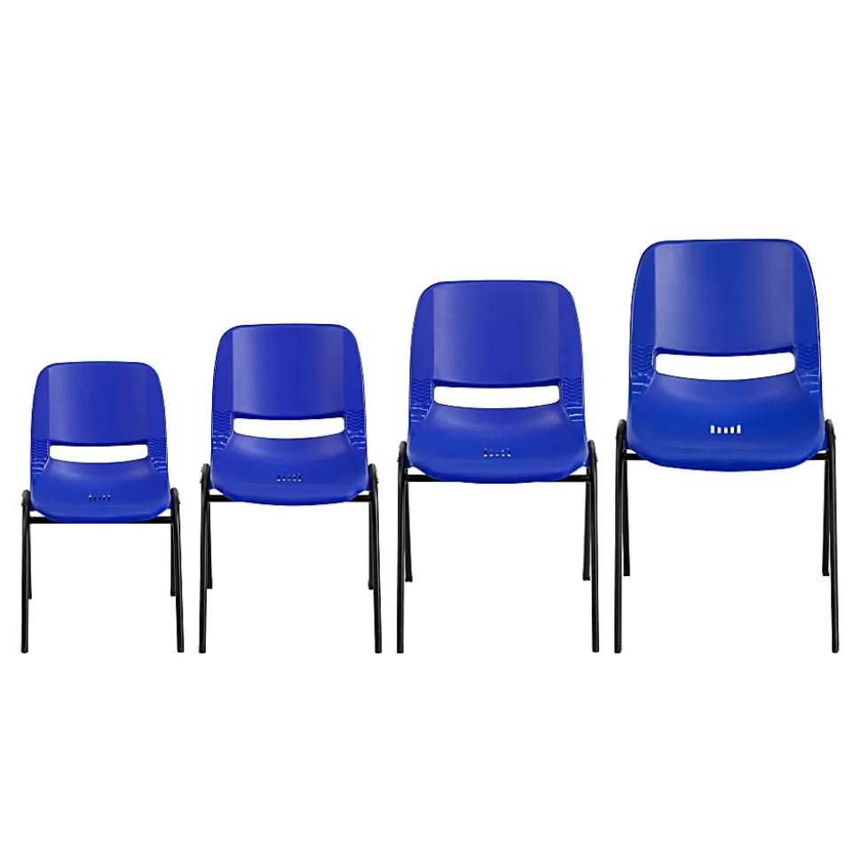 Flash Furniture HERCULES Series Ergonomic Shell Stack Chair, Blue/Black