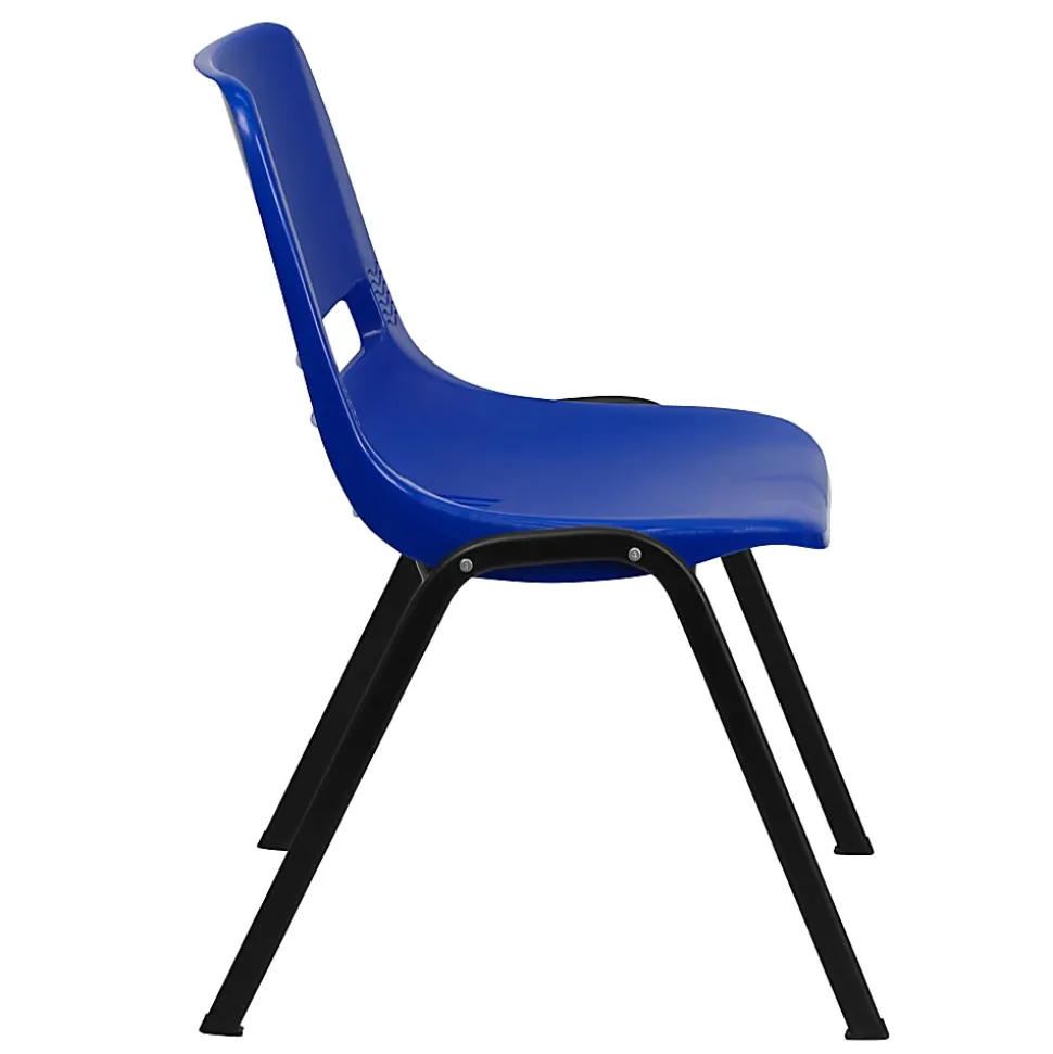 Flash Furniture HERCULES Series Ergonomic Shell Stack Chair, Blue/Black