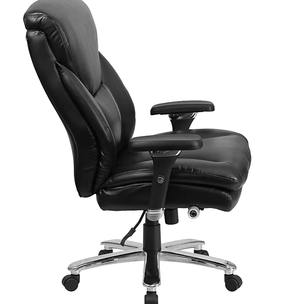 Flash Furniture HERCULES Series 24-7 Intensive Use Big & Tall Ergonomic LeatherSoft High-Back Office Chair With Lumbar Knob And Headrest, Black