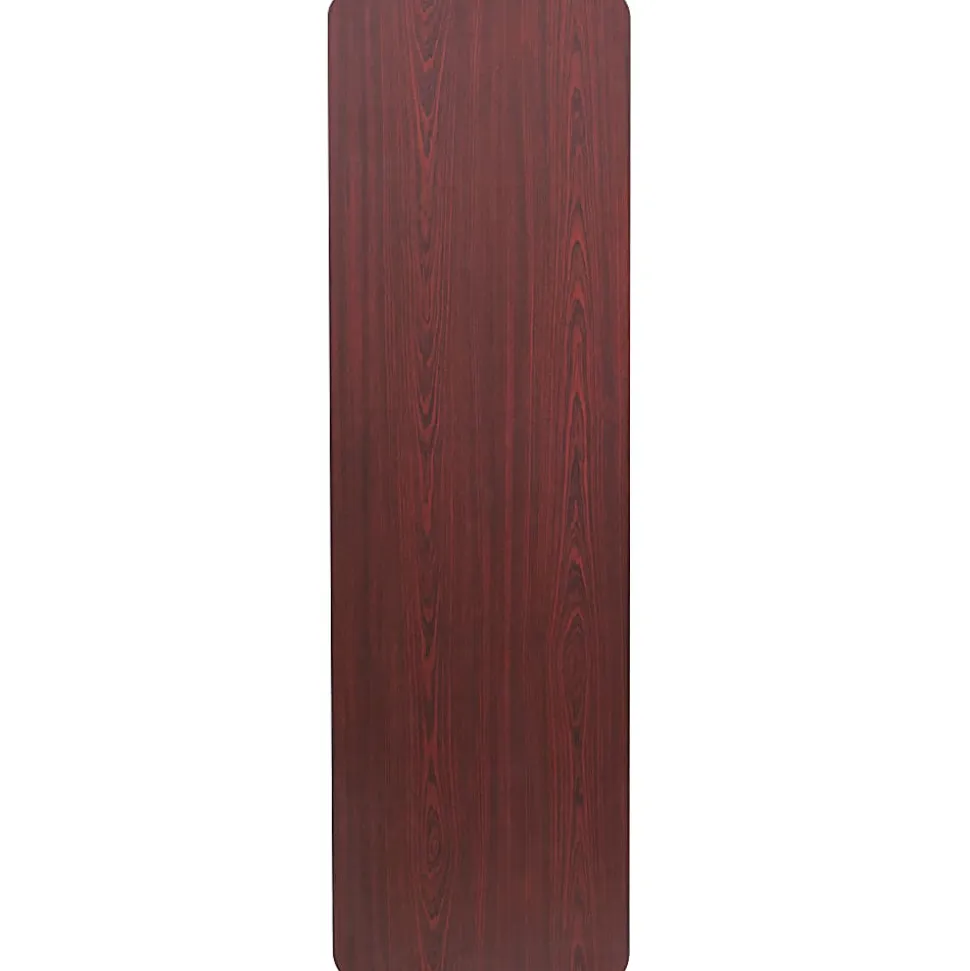 Flash Furniture High-Pressure Laminate Folding Training Table, 30"H x 18"W x 60"D, Mahogany