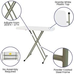 Flash Furniture Indoor/Outdoor Plastic Folding Table, 28-3/4