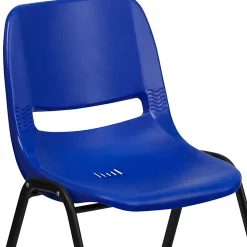 Flash Furniture Kids' HERCULES 440-lb Capacity Ergonomic Shell Stack Chair, 12" Seat Height, Navy/Black