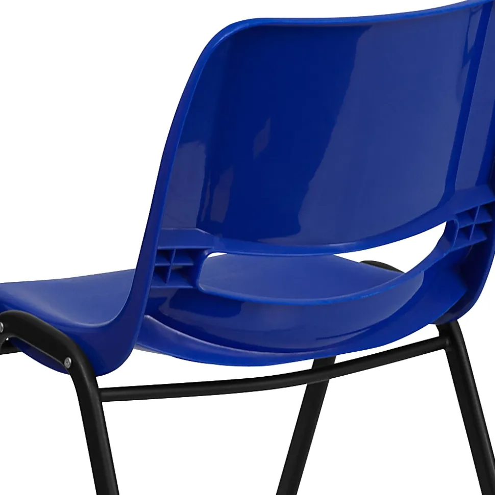 Flash Furniture Kids' HERCULES 440-lb Capacity Ergonomic Shell Stack Chair, 12" Seat Height, Navy/Black