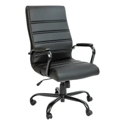 Flash Furniture LeatherSoft™ Faux Leather High-Back Office Chair, Black/Chrome