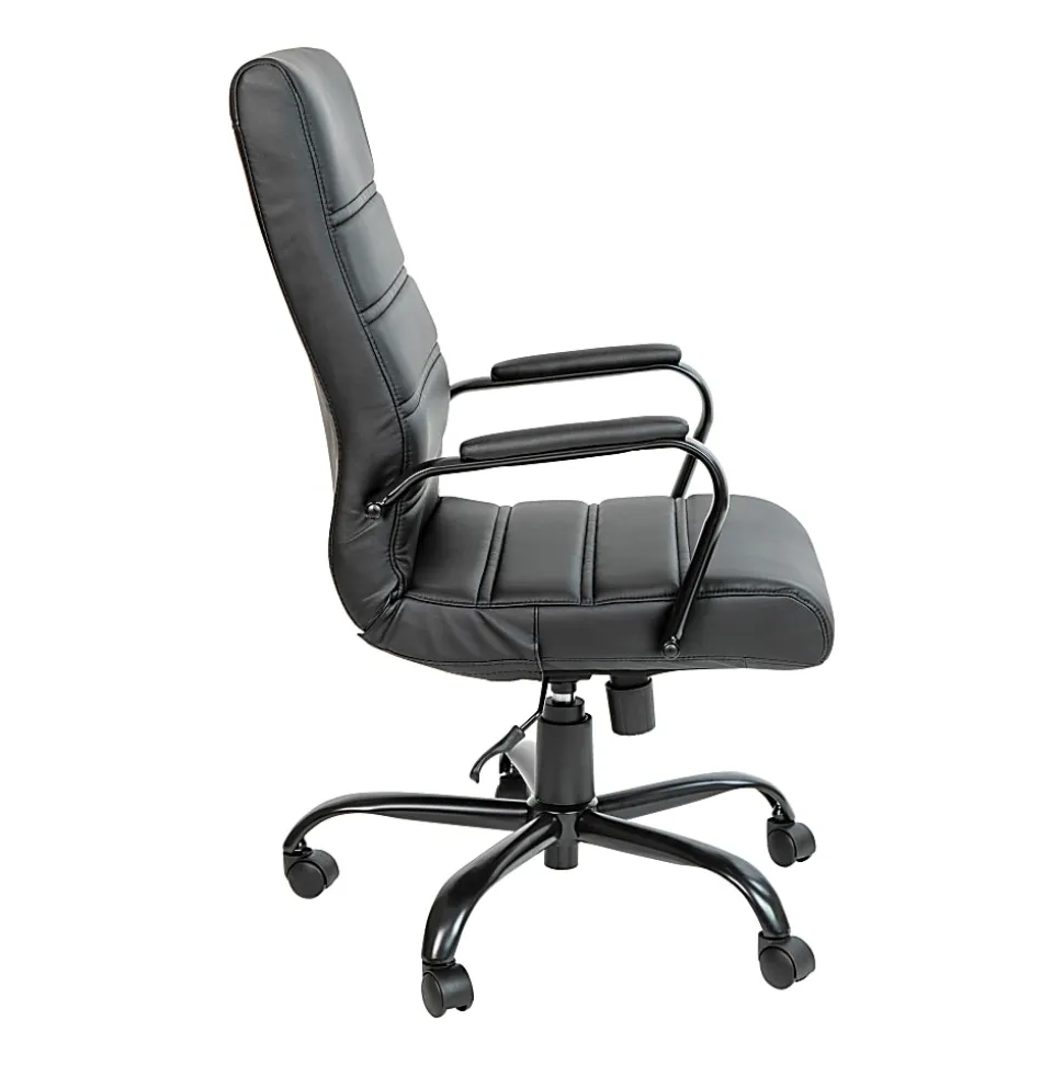 Flash Furniture LeatherSoft™ Faux Leather High-Back Office Chair, Black/Chrome