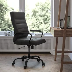 Flash Furniture LeatherSoft™ Faux Leather High-Back Office Chair, Black/Chrome