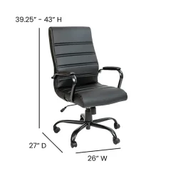 Flash Furniture LeatherSoft™ Faux Leather High-Back Office Chair, Black/Chrome