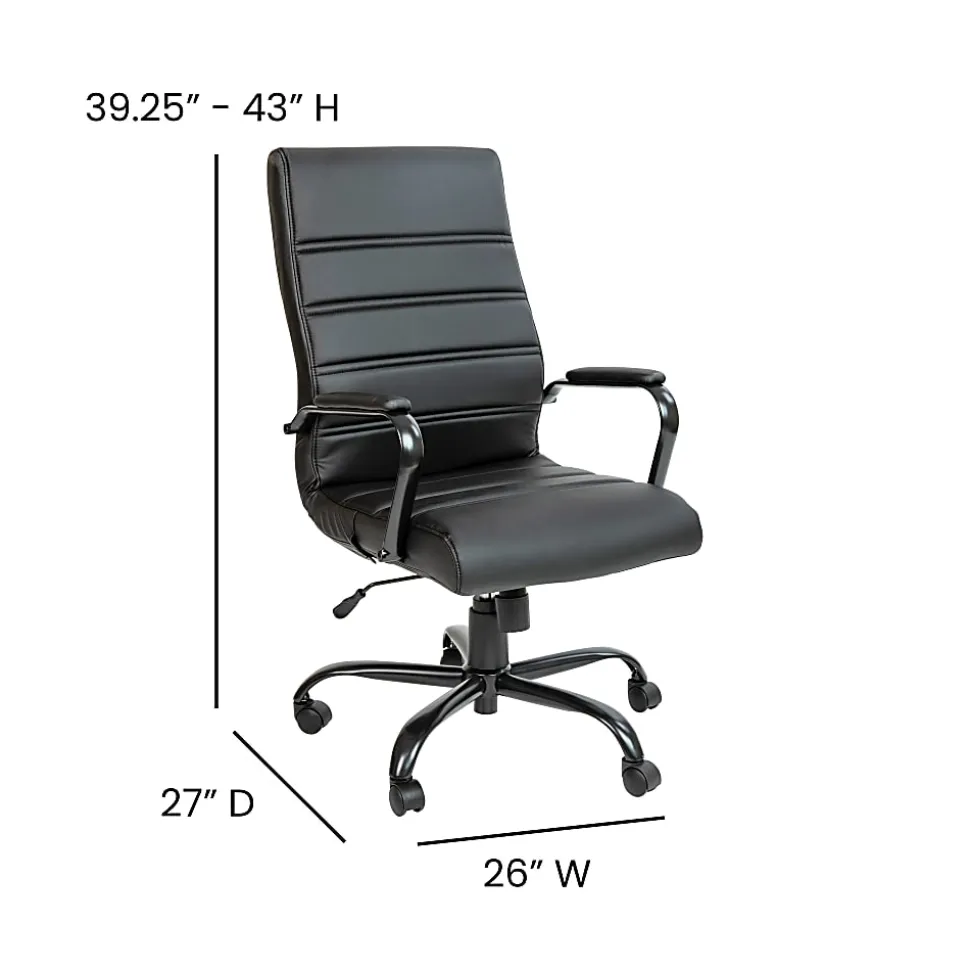 Flash Furniture LeatherSoft™ Faux Leather High-Back Office Chair, Black/Chrome