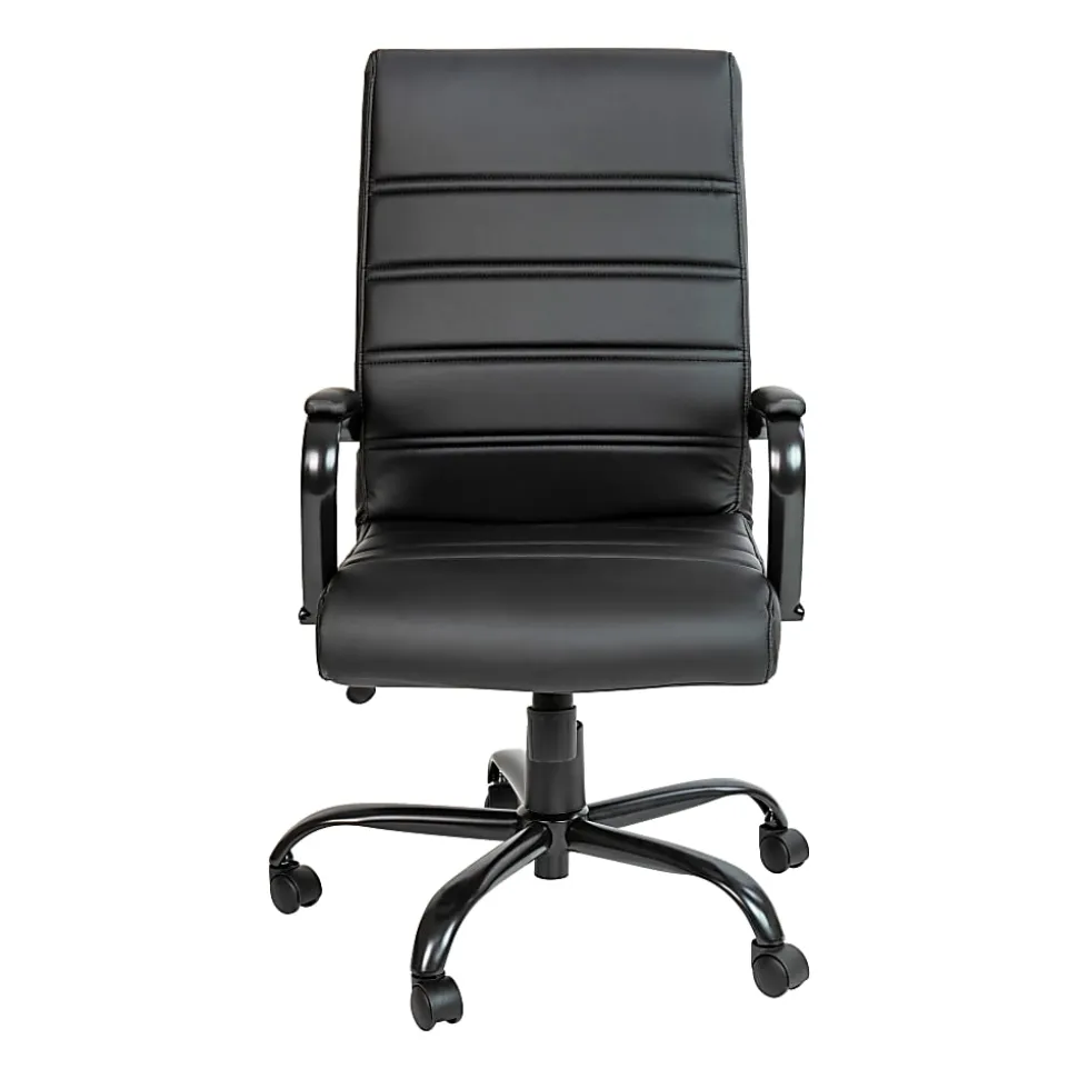 Flash Furniture LeatherSoft™ Faux Leather High-Back Office Chair, Black/Chrome