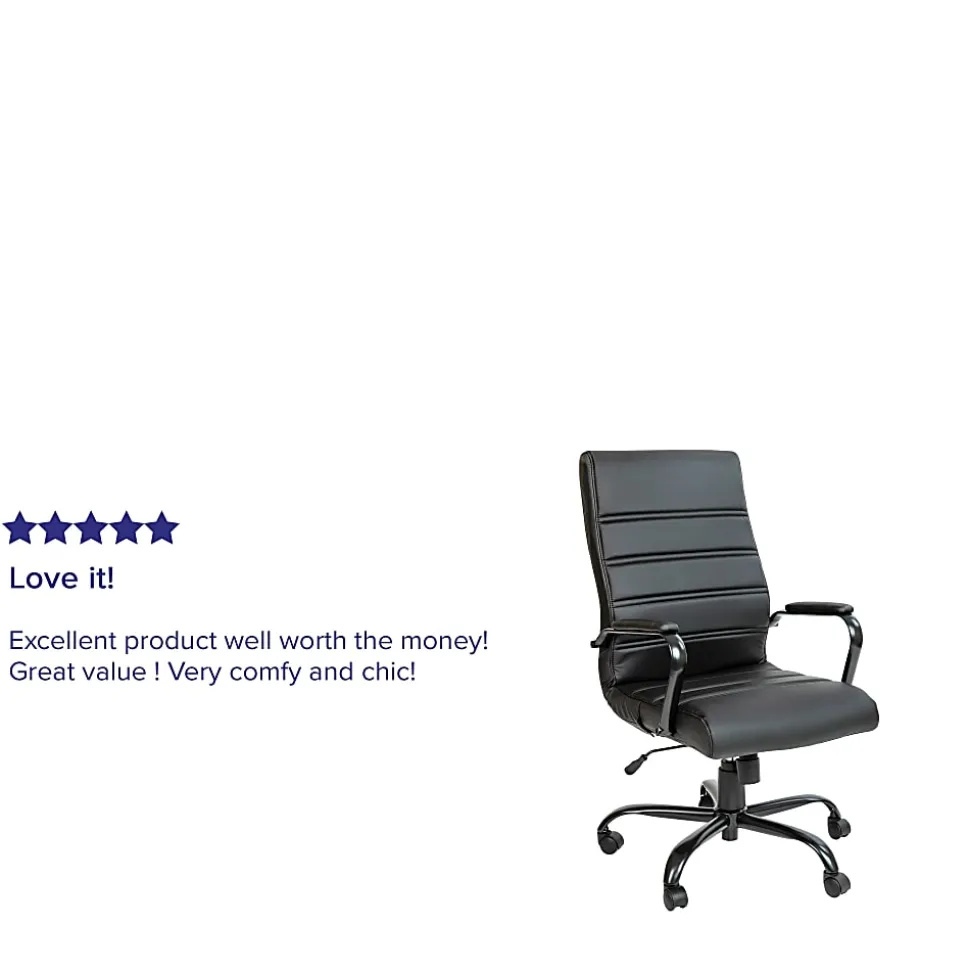 Flash Furniture LeatherSoft™ Faux Leather High-Back Office Chair, Black/Chrome