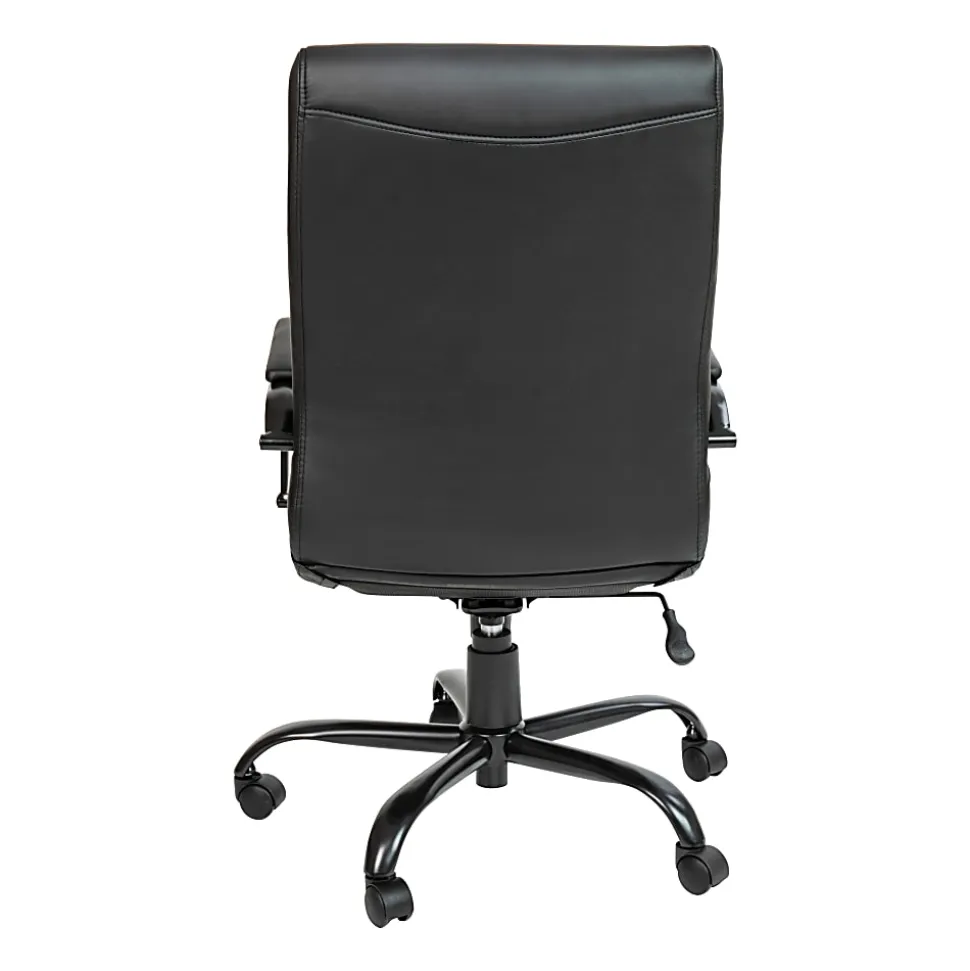 Flash Furniture LeatherSoft™ Faux Leather High-Back Office Chair, Black/Chrome