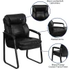 Flash Furniture LeatherSoft™ Faux Leather Sled-Base Side Chair, Black