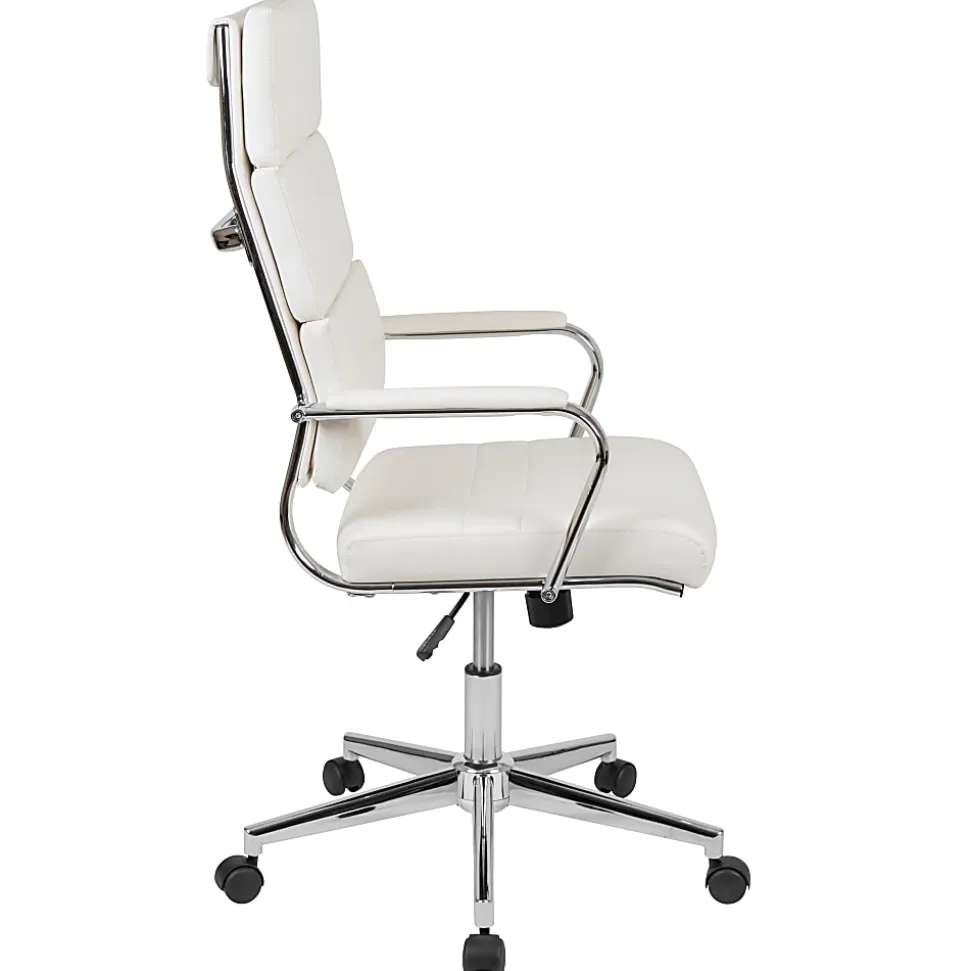 Flash Furniture LeatherSoft™ Faux Leather High-Back Contemporary Executive Office Chair, White