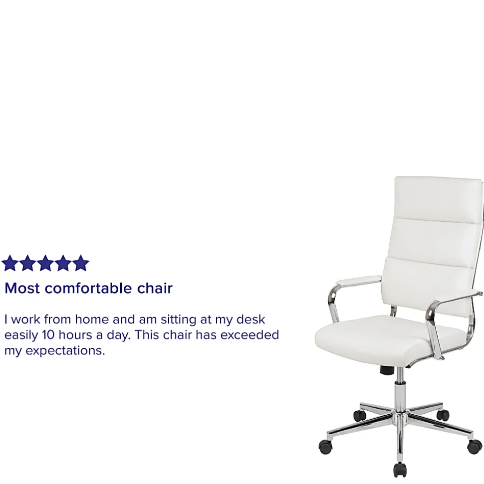 Flash Furniture LeatherSoft™ Faux Leather High-Back Contemporary Executive Office Chair, White