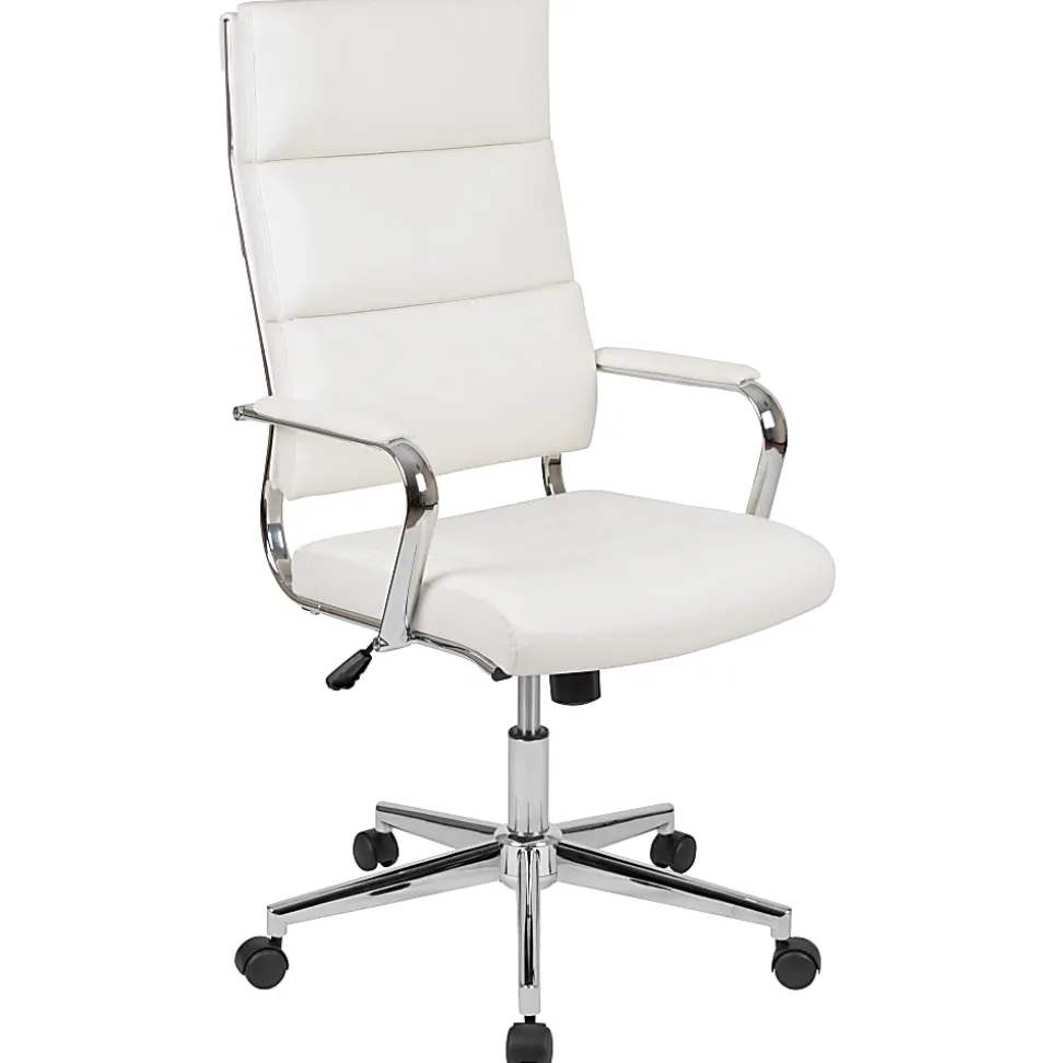 Flash Furniture LeatherSoft™ Faux Leather High-Back Contemporary Executive Office Chair, White