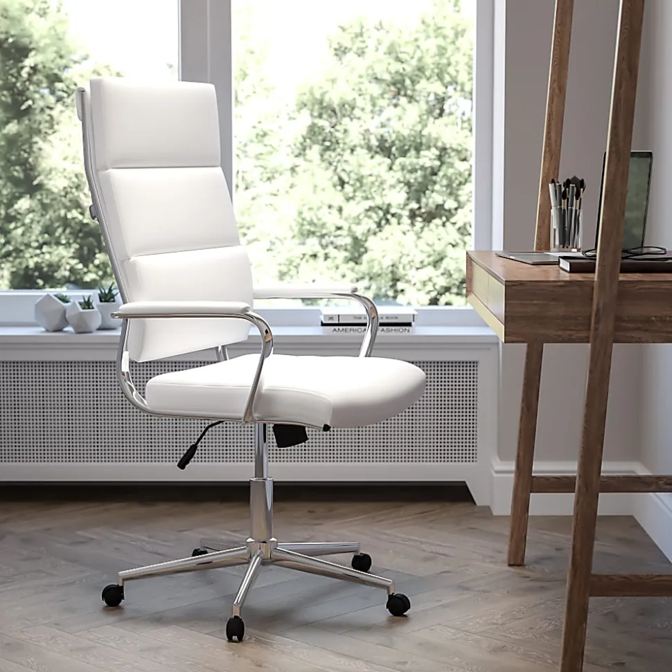 Flash Furniture LeatherSoft™ Faux Leather High-Back Contemporary Executive Office Chair, White