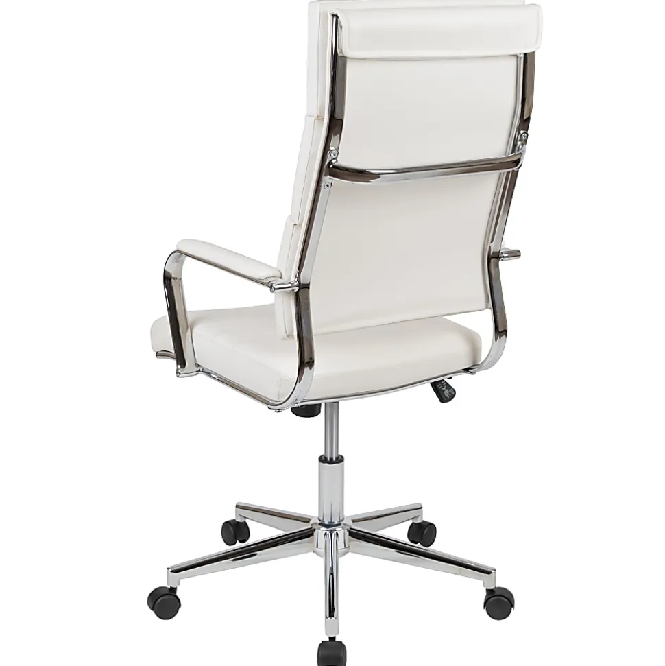 Flash Furniture LeatherSoft™ Faux Leather High-Back Contemporary Executive Office Chair, White