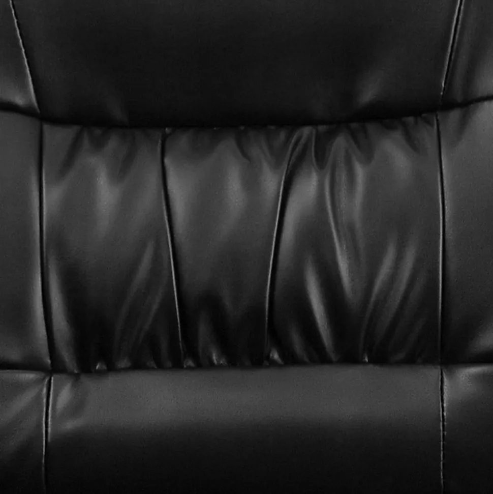 Flash Furniture LeatherSoft Executive Side Reception Chair with Powder Coated Frame, Black/Black